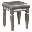 Tamsin Silver/Gray Metallic Vanity Stool - 1616-14 - Bien Home Furniture & Electronics