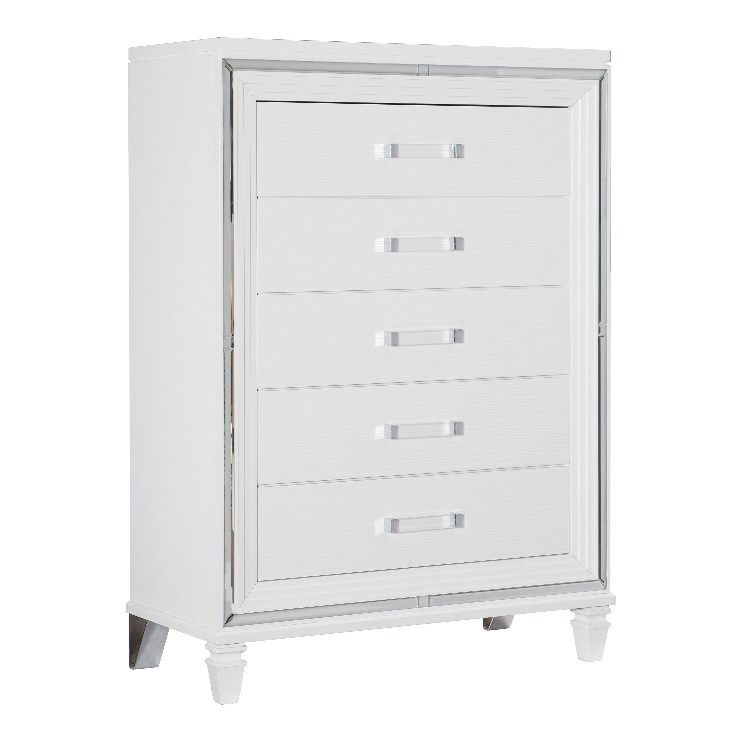 Tamsin White LED Upholstered Storage Platform Bedroom Set - SET | 1616WK-1 | 1616WK-2 | 1616W-3 | 1616W-5 | 1616W-6 | 1616W-4 | 1616W-9 - Bien Home Furniture & Electronics