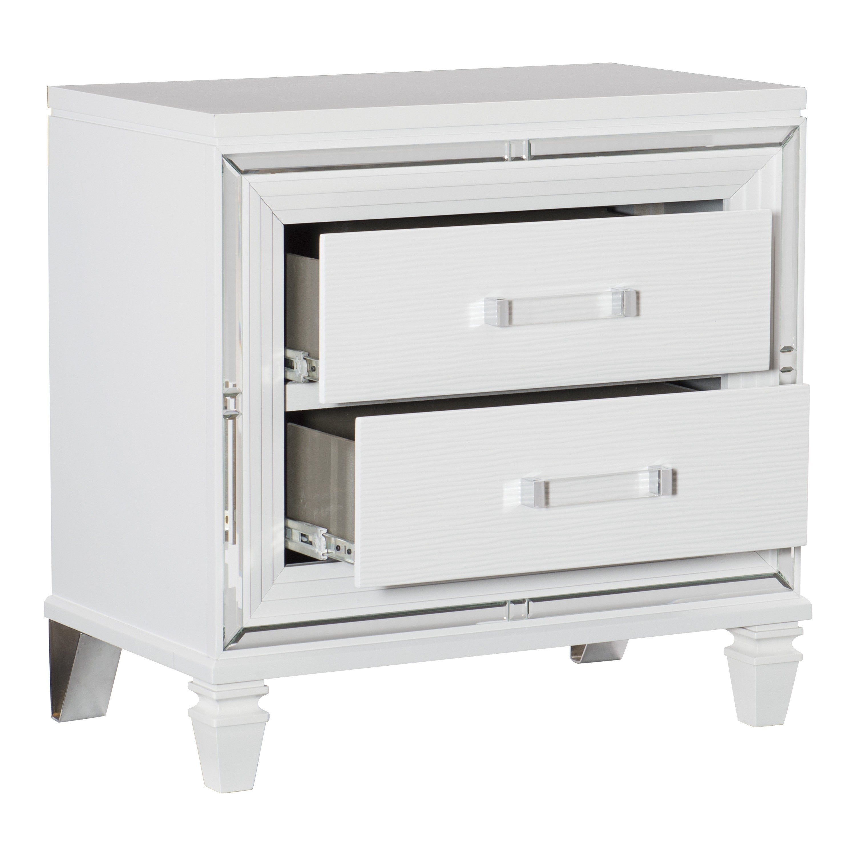 Tamsin White LED Upholstered Storage Platform Bedroom Set - SET | 1616WK-1 | 1616WK-2 | 1616W-3 | 1616W-5 | 1616W-6 | 1616W-4 | 1616W-9 - Bien Home Furniture & Electronics