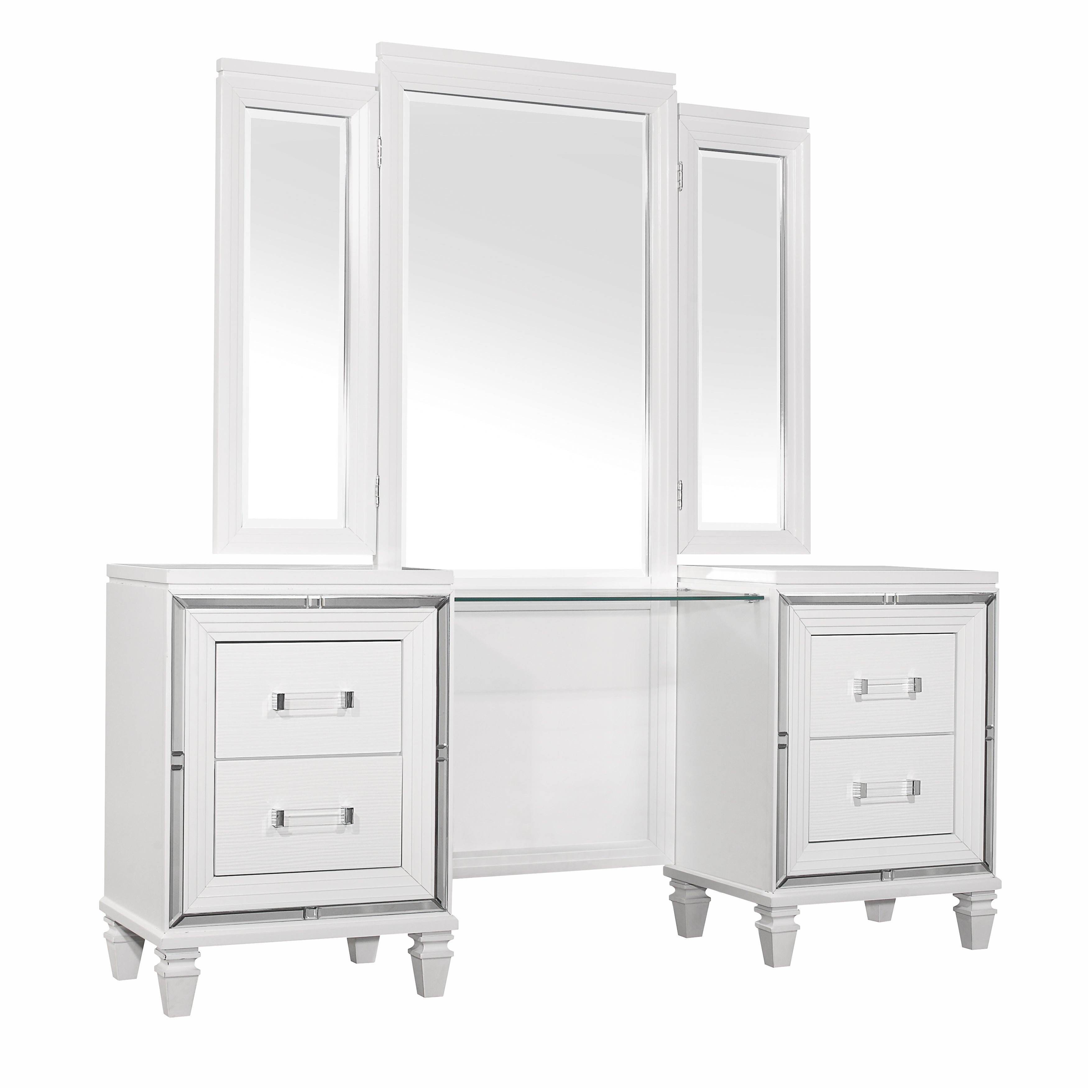 Tamsin White Vanity Set - SET | 1616W-15L | 1616W-15R | 1616W-15M - Bien Home Furniture &amp; Electronics