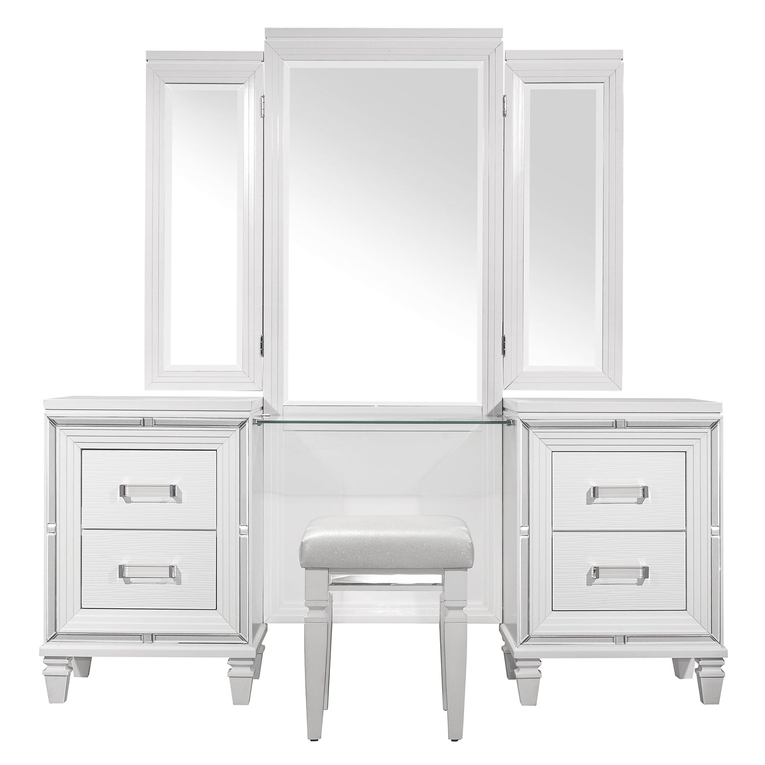 Tamsin White Vanity Set - SET | 1616W-15L | 1616W-15R | 1616W-15M - Bien Home Furniture & Electronics