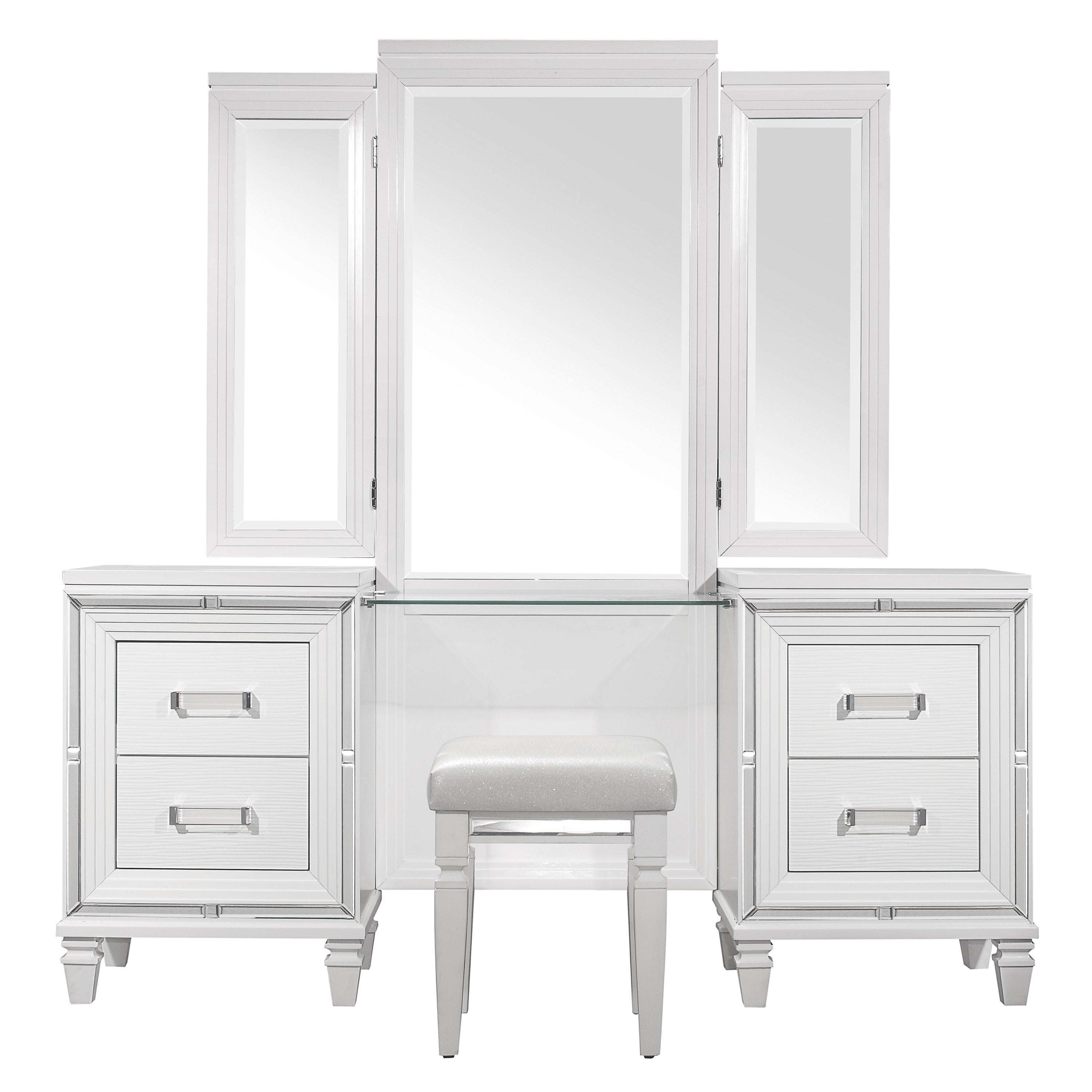 Tamsin White Vanity Set - SET | 1616W-15L | 1616W-15R | 1616W-15M - Bien Home Furniture &amp; Electronics