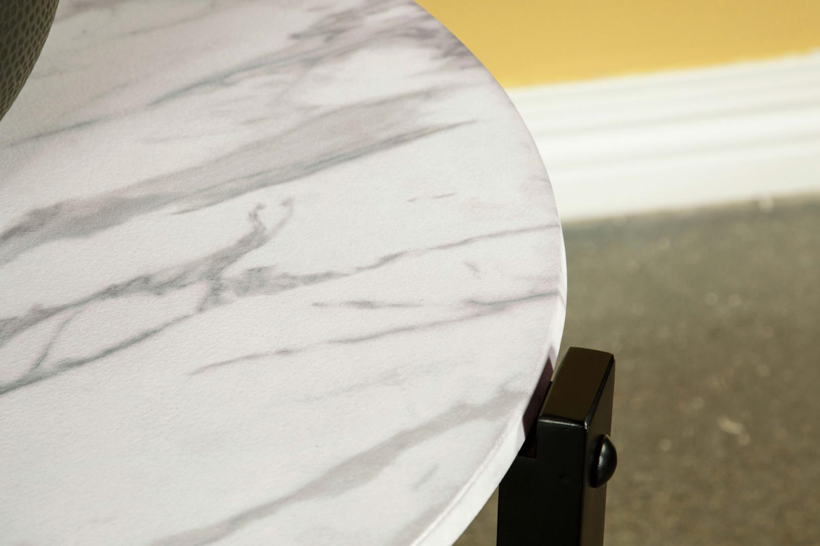 Tandi Faux White Marble/Black Round Coffee Table - 753538 - Bien Home Furniture & Electronics