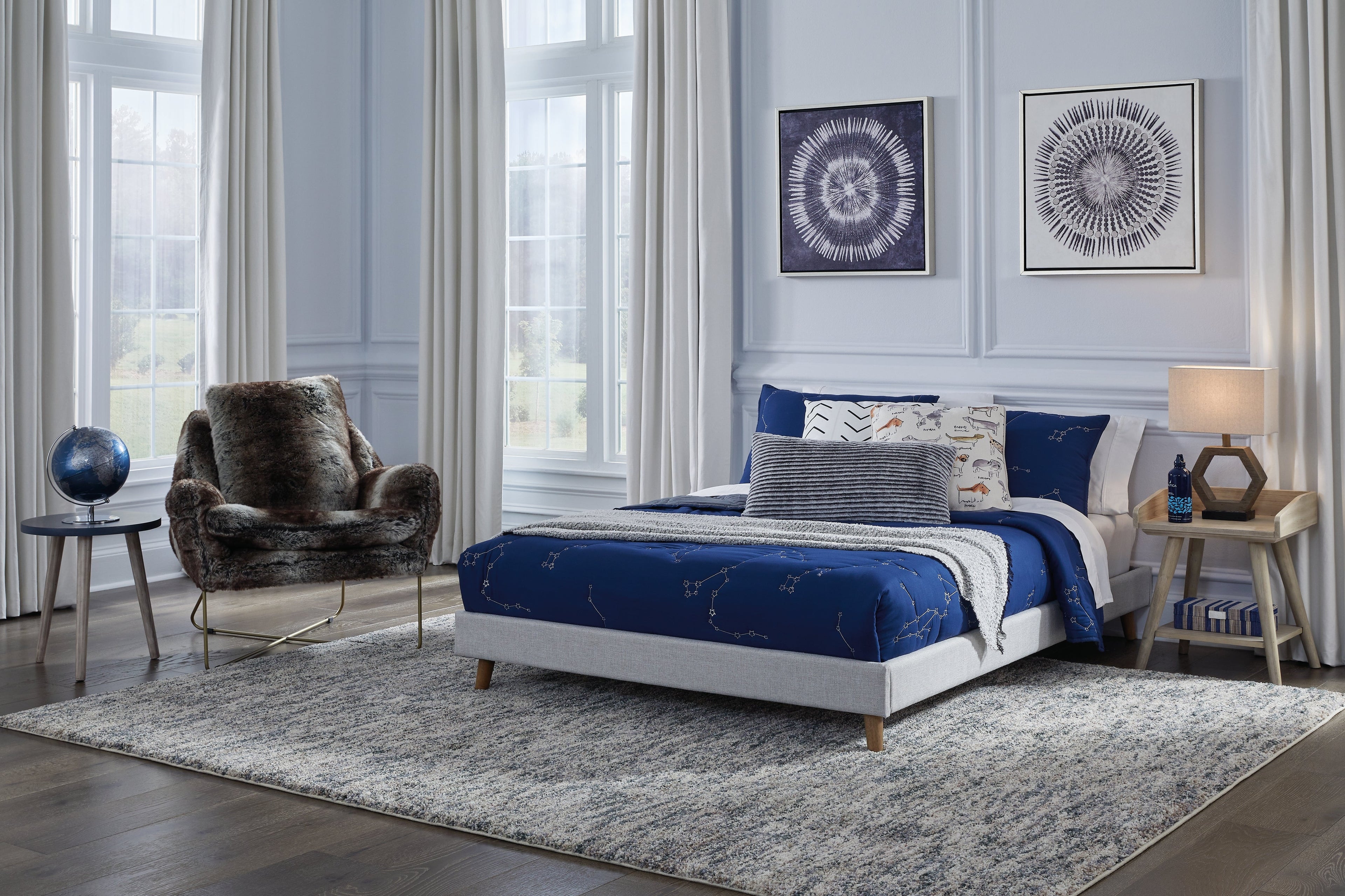 Tannally Beige Full Upholstered Platform Bed - B095-772 - Bien Home Furniture & Electronics