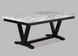 Tanner White/Black Faux Marble Dining Table - 2222T-4272-WH - Bien Home Furniture & Electronics