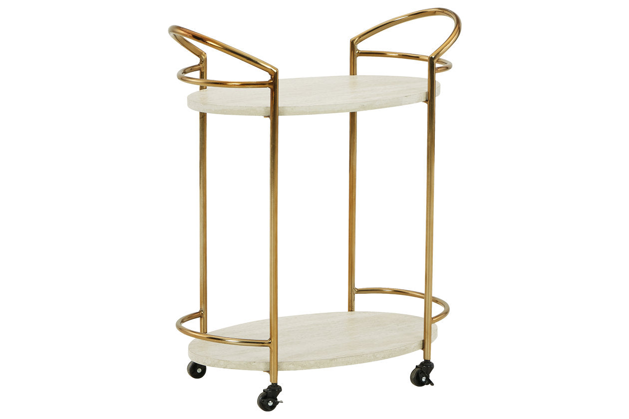 Tarica Cream/Gold Finish Bar Cart - A4000502 - Bien Home Furniture & Electronics