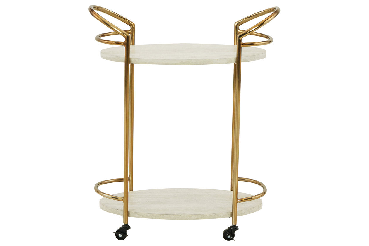 Tarica Cream/Gold Finish Bar Cart - A4000502 - Bien Home Furniture & Electronics