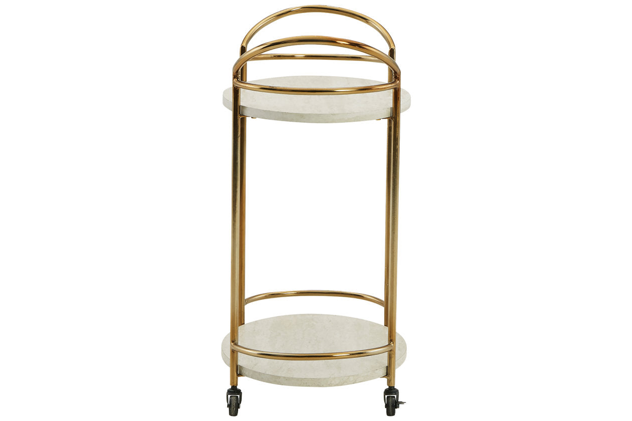 Tarica Cream/Gold Finish Bar Cart - A4000502 - Bien Home Furniture & Electronics