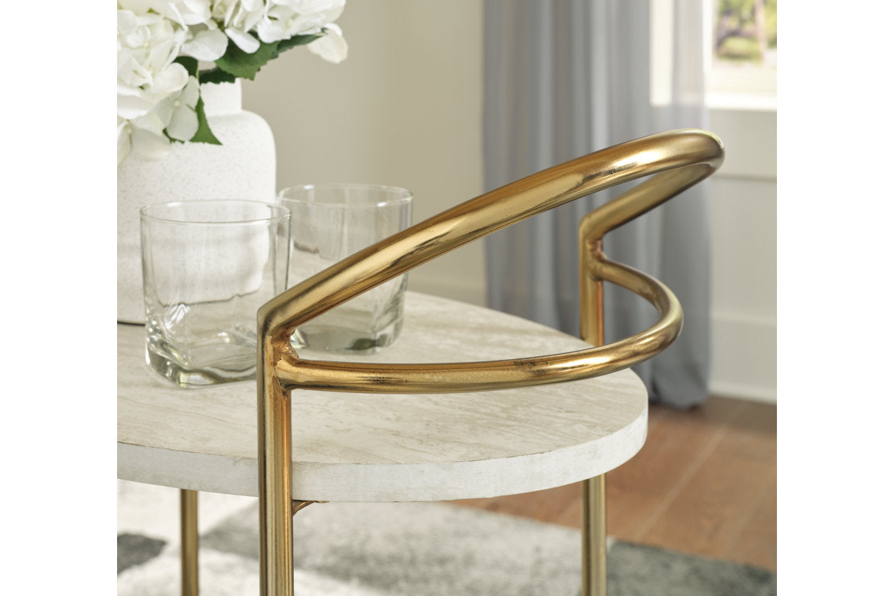 Tarica Cream/Gold Finish Bar Cart - A4000502 - Bien Home Furniture & Electronics