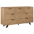 Taylor Light Honey Brown 7-Drawer Rectangular Dresser - 223423 - Bien Home Furniture & Electronics