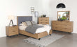 Taylor Light Honey Brown/Gray Upholstered Panel Bedroom Set - SET | 223421Q | 223422 | 223425 - Bien Home Furniture & Electronics