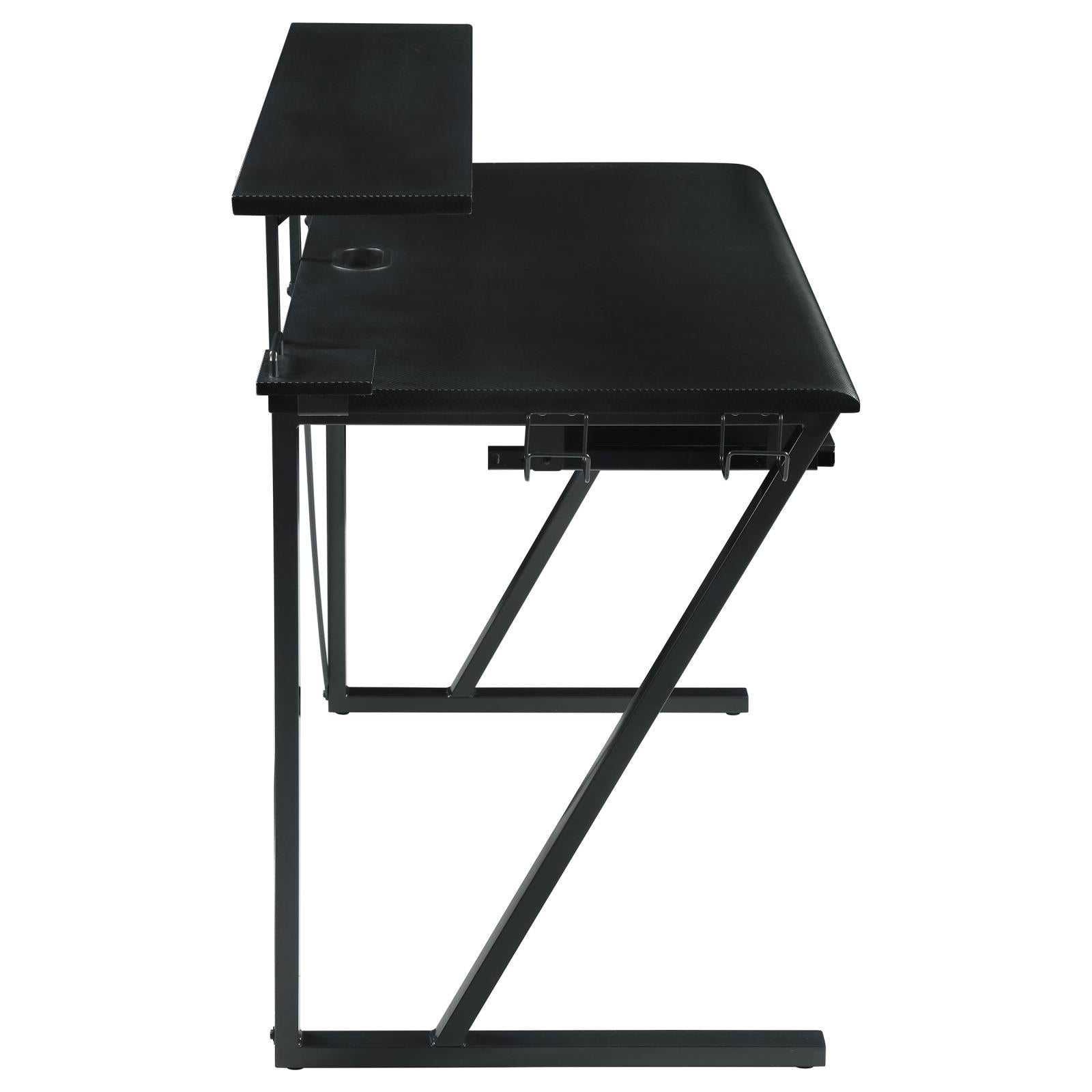 Tech Spec Gunmetal Gaming Desk with Cup Holder - 804436 - Bien Home Furniture &amp; Electronics