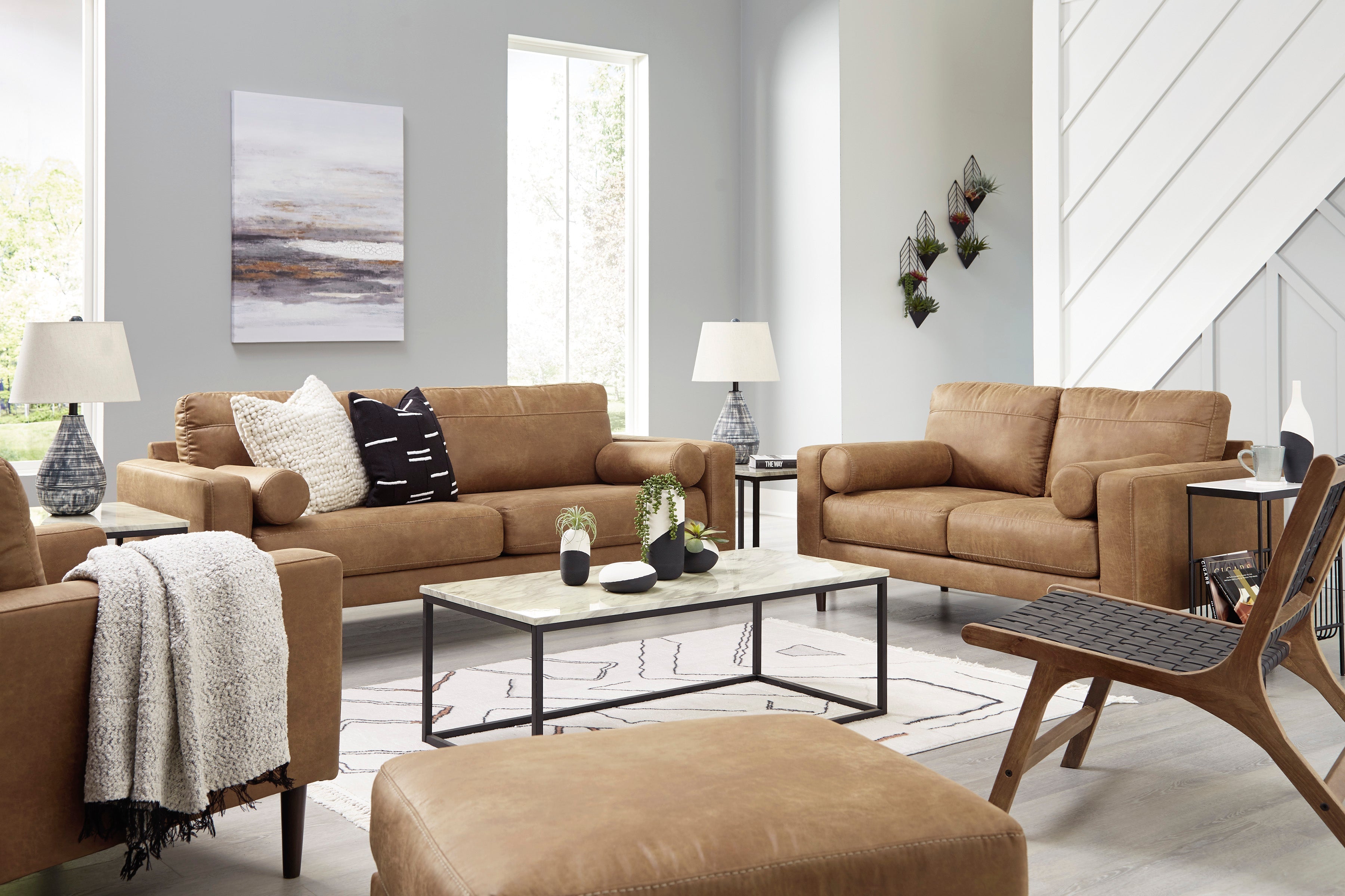 Telora Caramel Living Room Set - SET | 4100238 | 4100235 - Bien Home Furniture & Electronics