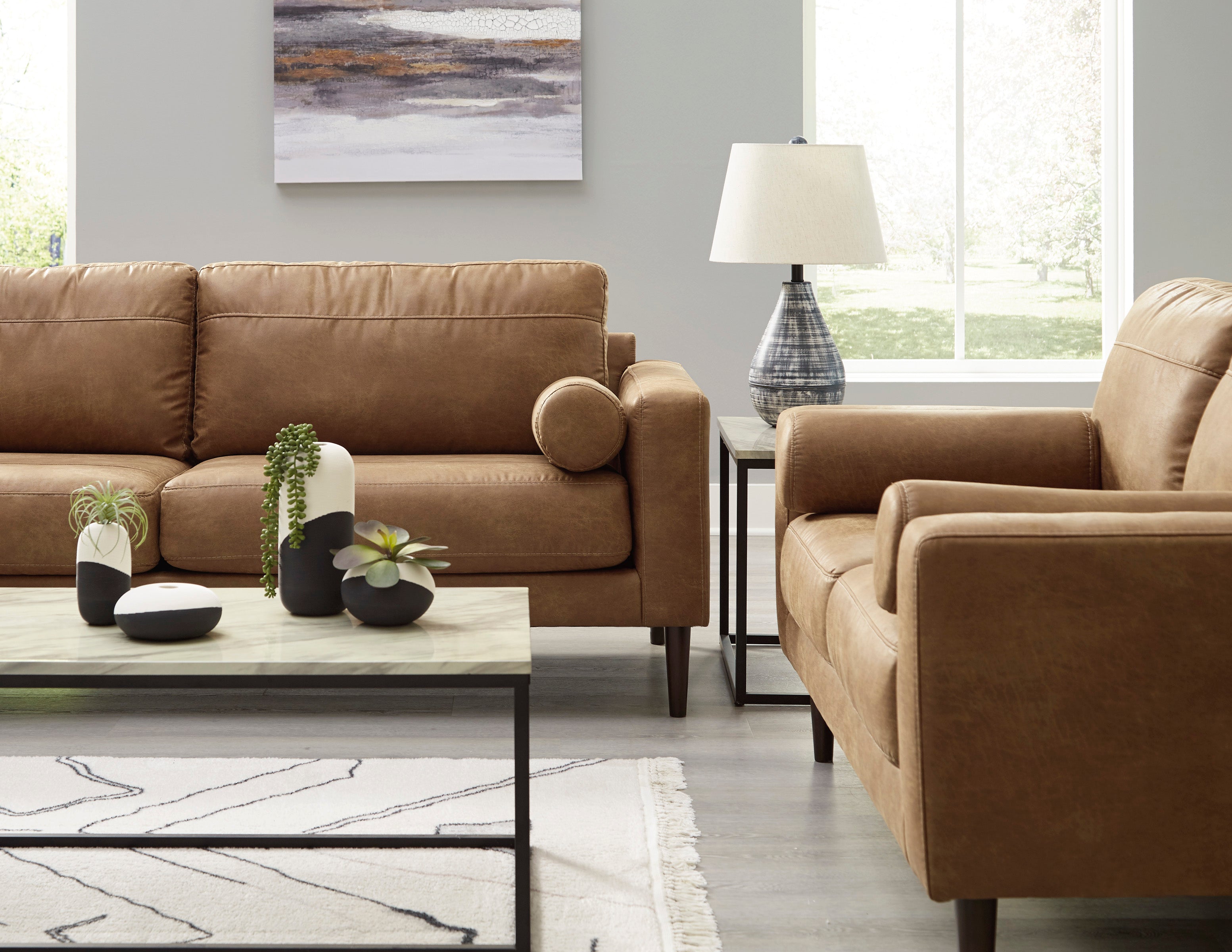 Telora Caramel Living Room Set - SET | 4100238 | 4100235 - Bien Home Furniture & Electronics