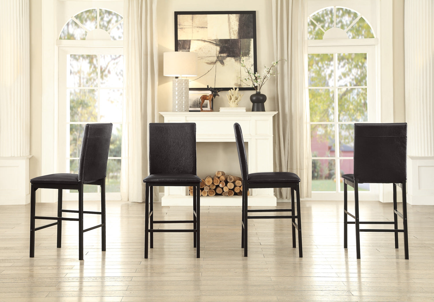 Tempe Brown/Black Counter Chair, Set of 4 - 2601-24 - Bien Home Furniture & Electronics