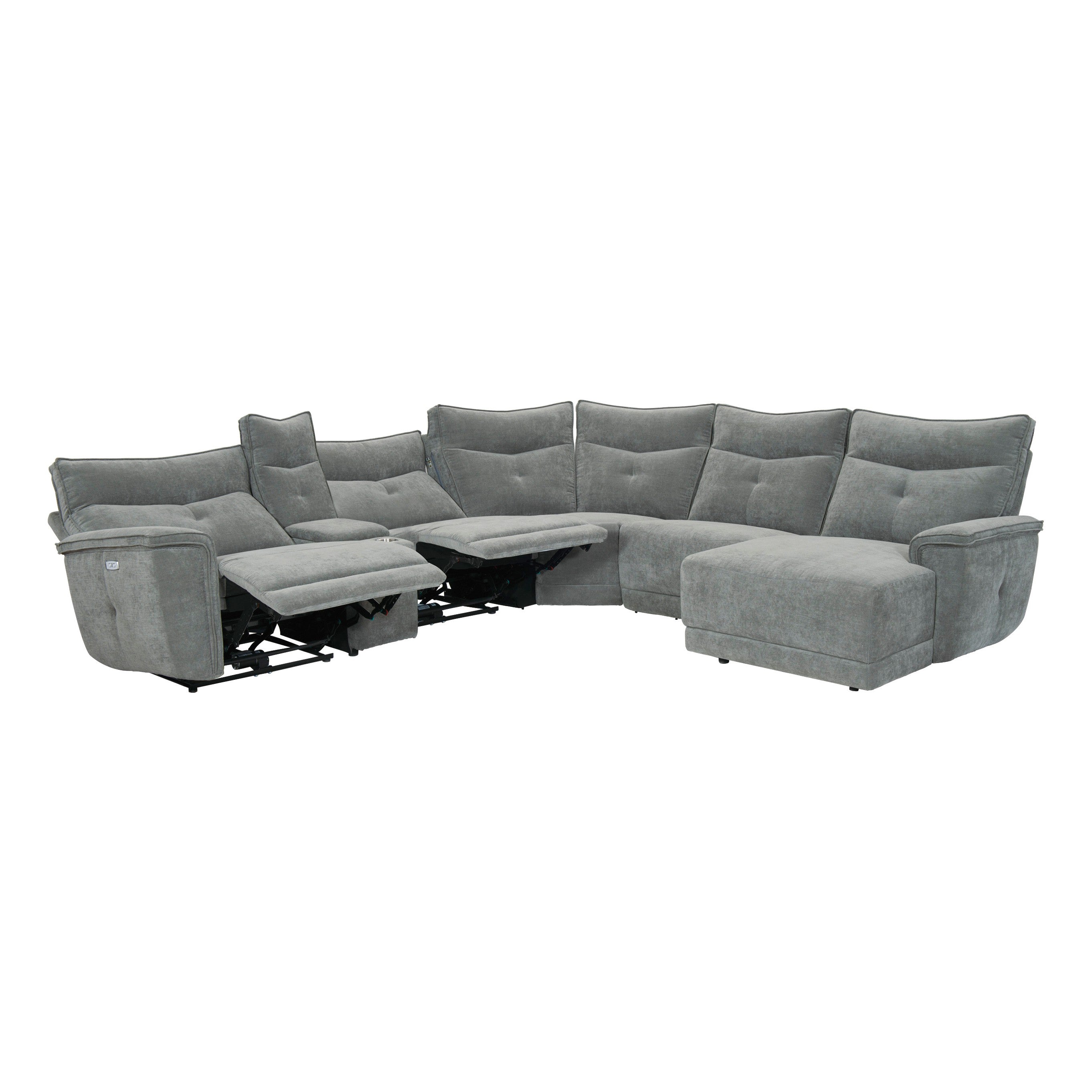 Tesoro Dark Gray Modular RAF Power Reclining Sectional - 9509DG*6LRPWH5R - Bien Home Furniture & Electronics