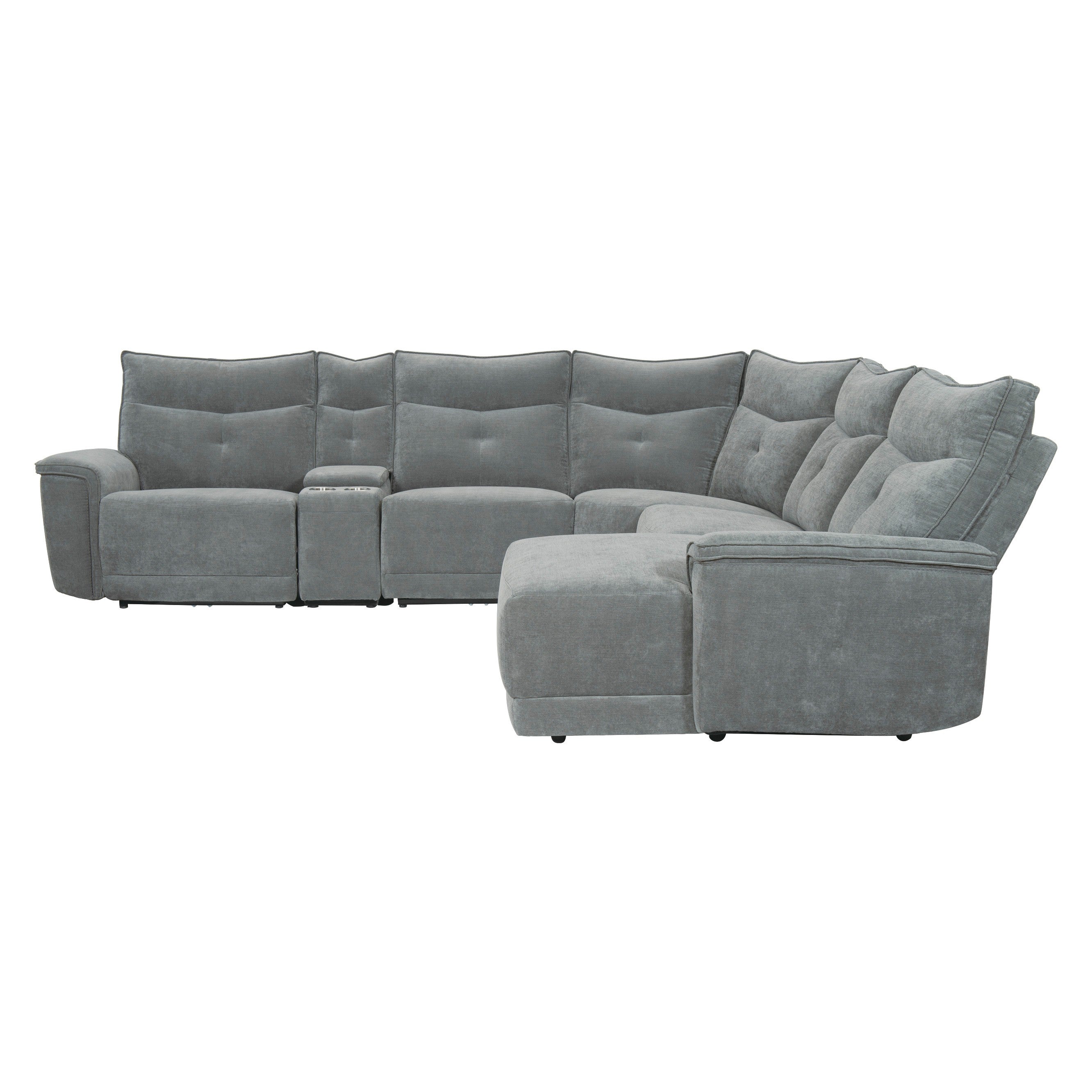 Tesoro Dark Gray Modular RAF Reclining Sectional - 9509DG*6LR5R - Bien Home Furniture & Electronics