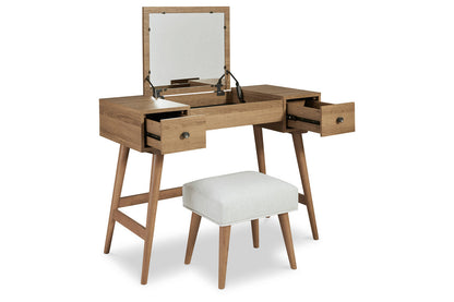 Thadamere Light Brown Vanity with Stool - B060-22 - Bien Home Furniture &amp; Electronics