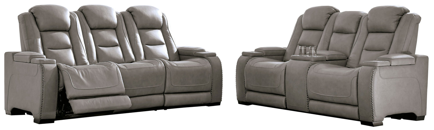 The Man-Den Gray Power Reclining Living Room Set - SET | U8530515 | U8530518 | U8530513 - Bien Home Furniture & Electronics