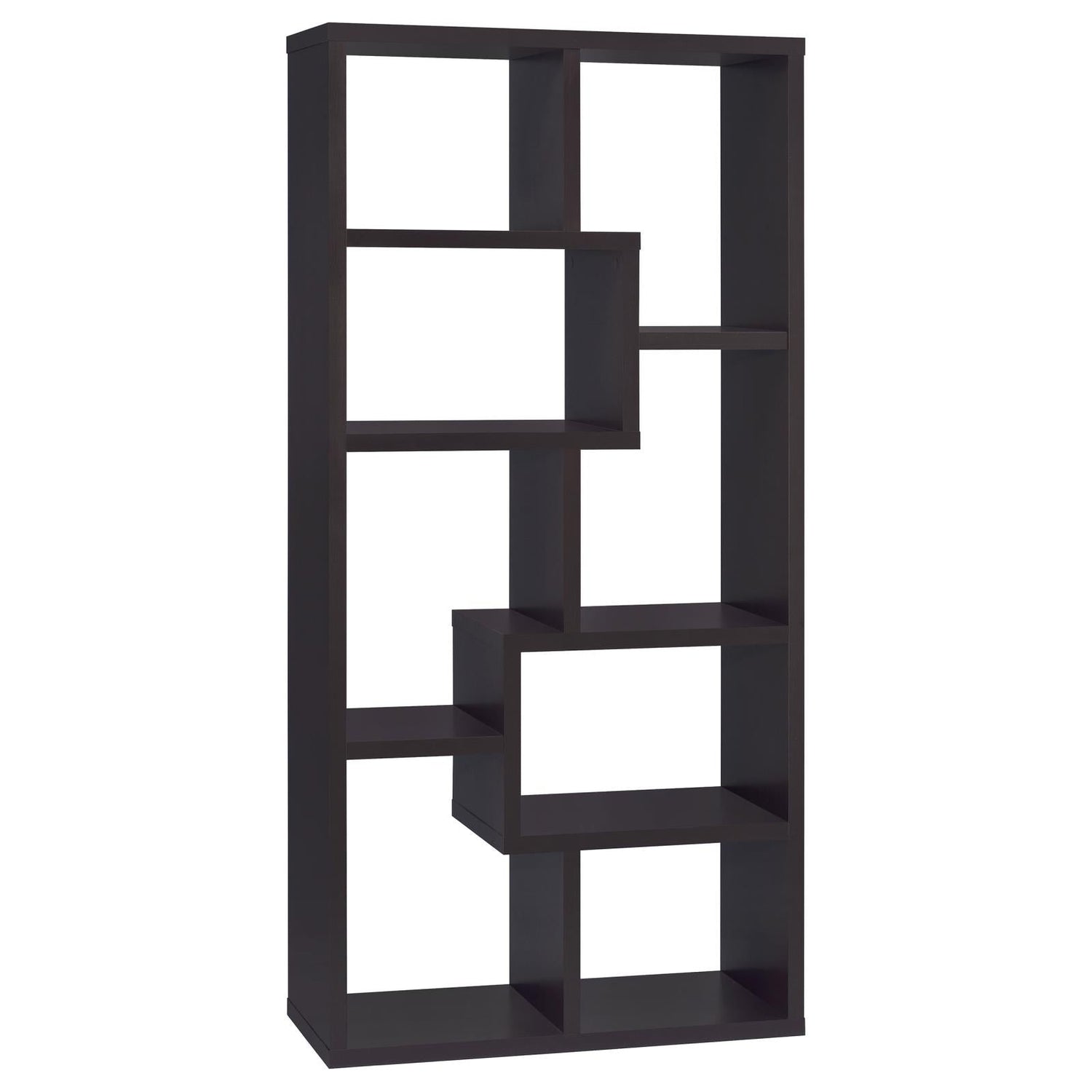 Theo Cappuccino 10-Shelf Bookcase - 800264 - Bien Home Furniture & Electronics