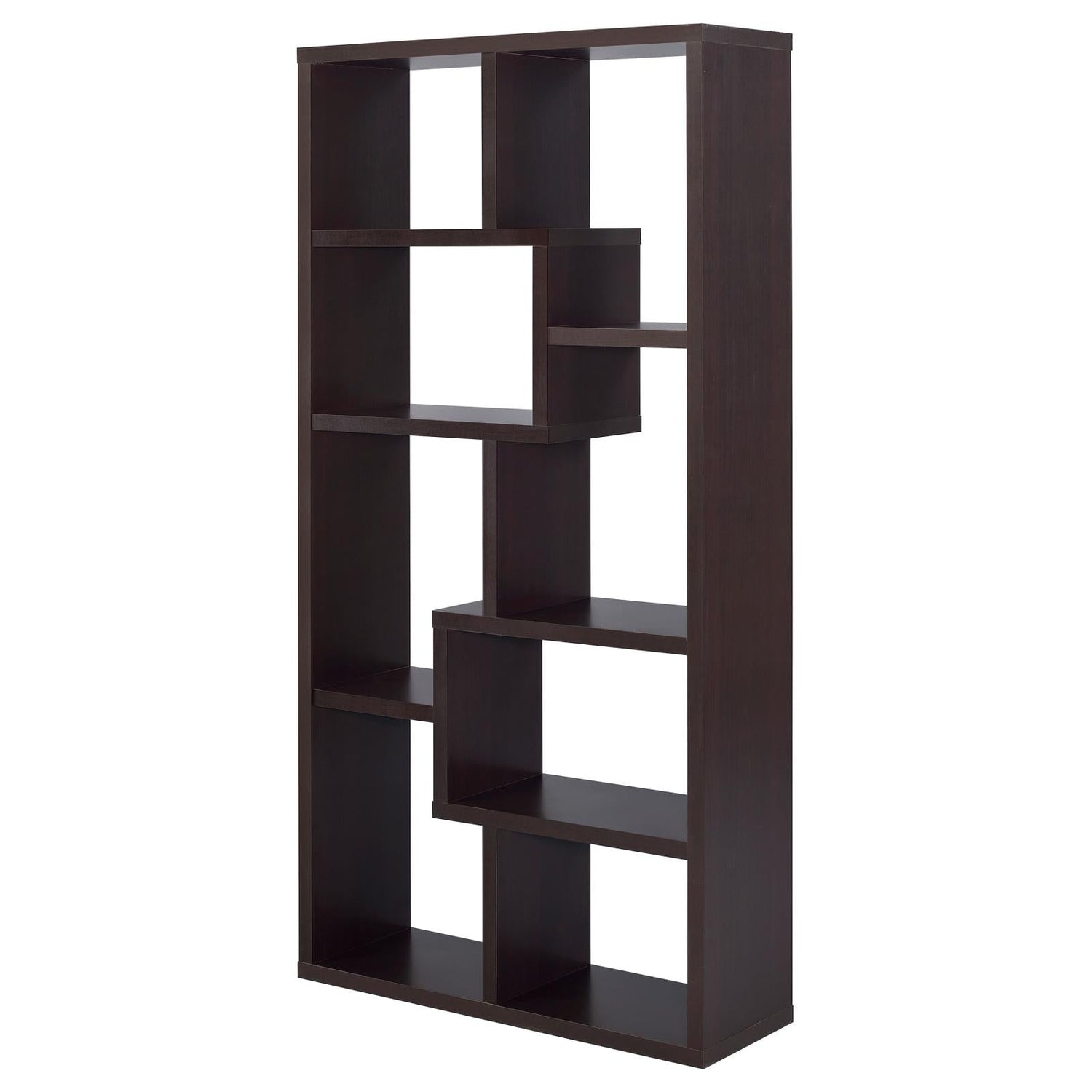 Theo Cappuccino 10-Shelf Bookcase - 800264 - Bien Home Furniture & Electronics