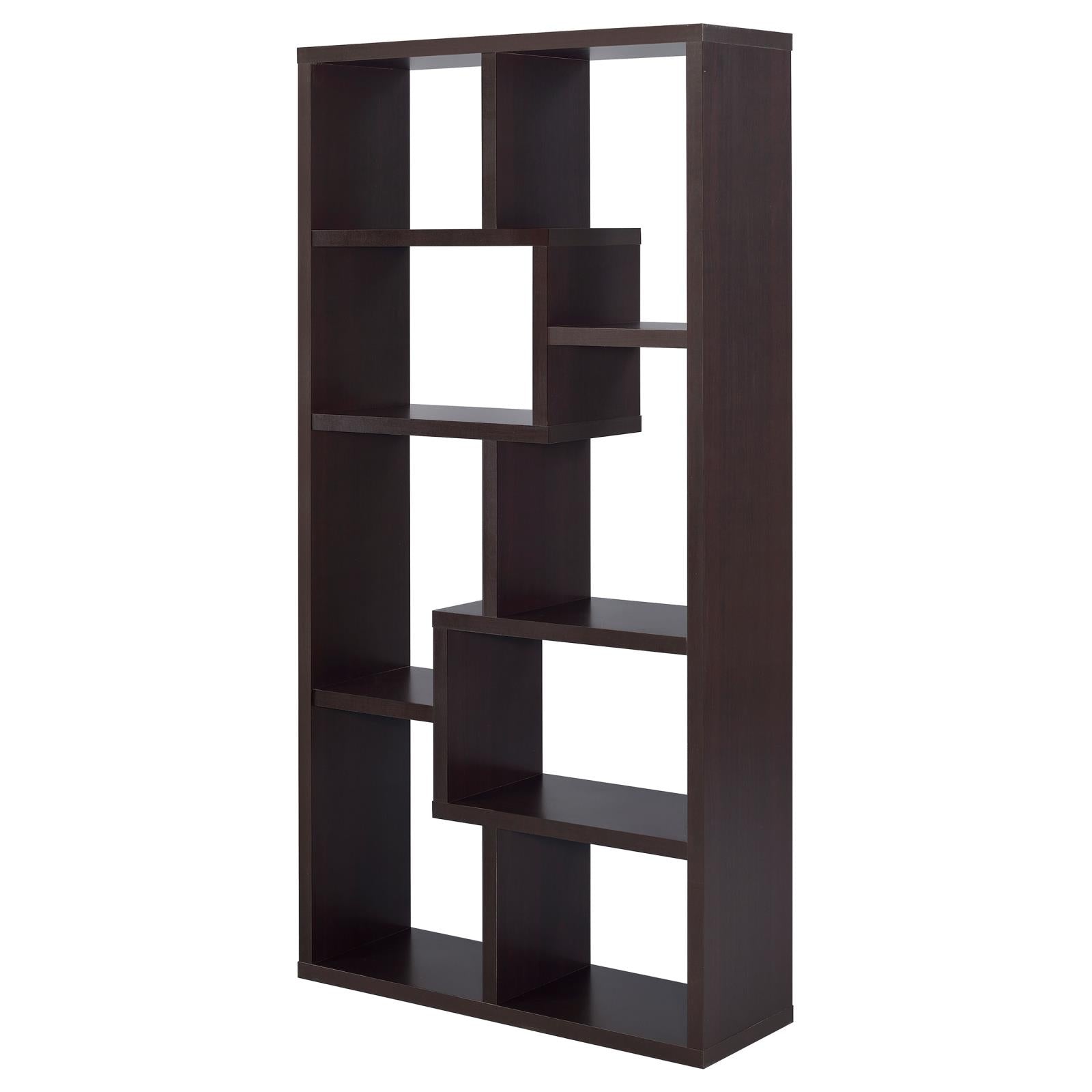Theo Cappuccino 10-Shelf Bookcase - 800264 - Bien Home Furniture & Electronics