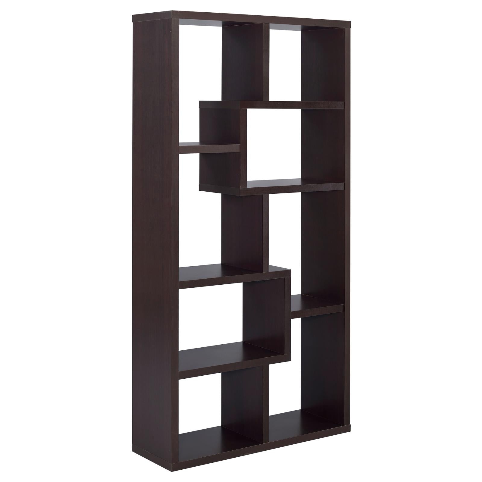 Theo Cappuccino 10-Shelf Bookcase - 800264 - Bien Home Furniture & Electronics