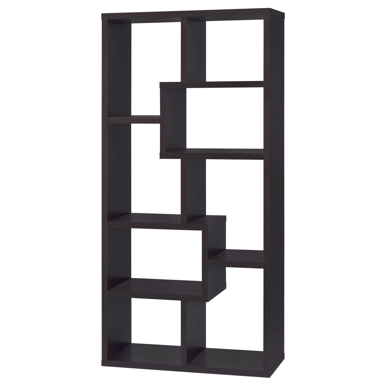 Theo Cappuccino 10-Shelf Bookcase - 800264 - Bien Home Furniture & Electronics