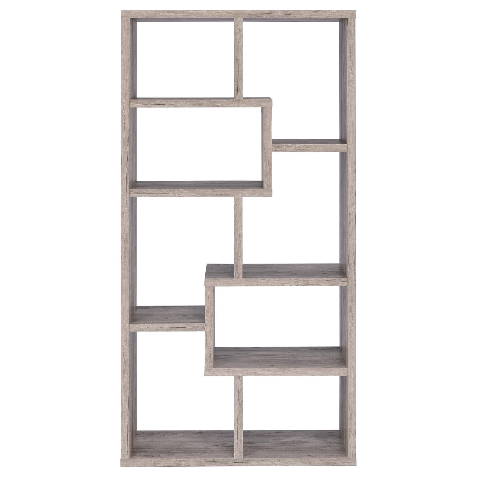 Theo Gray Driftwood 10-Shelf Bookcase - 801137 - Bien Home Furniture & Electronics
