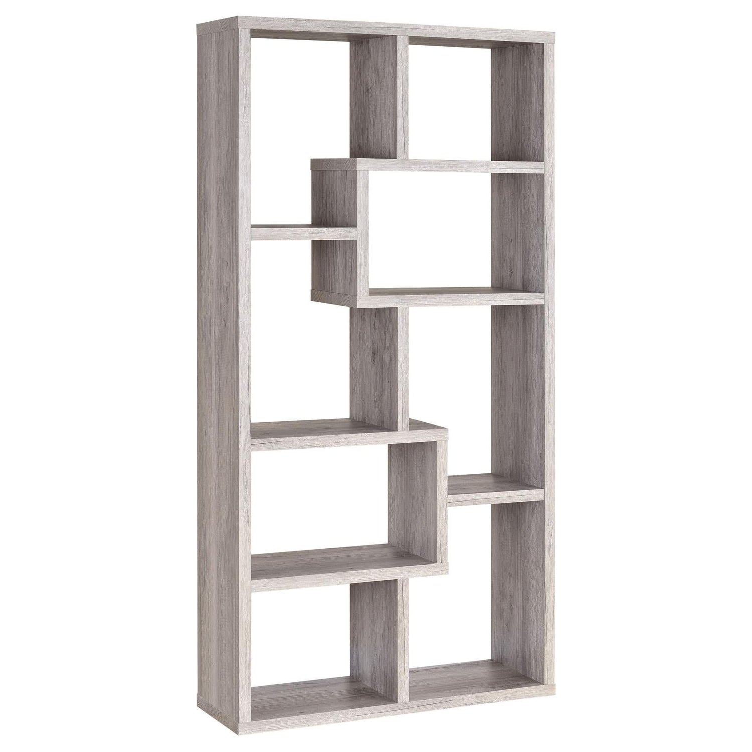 Theo Gray Driftwood 10-Shelf Bookcase - 801137 - Bien Home Furniture & Electronics