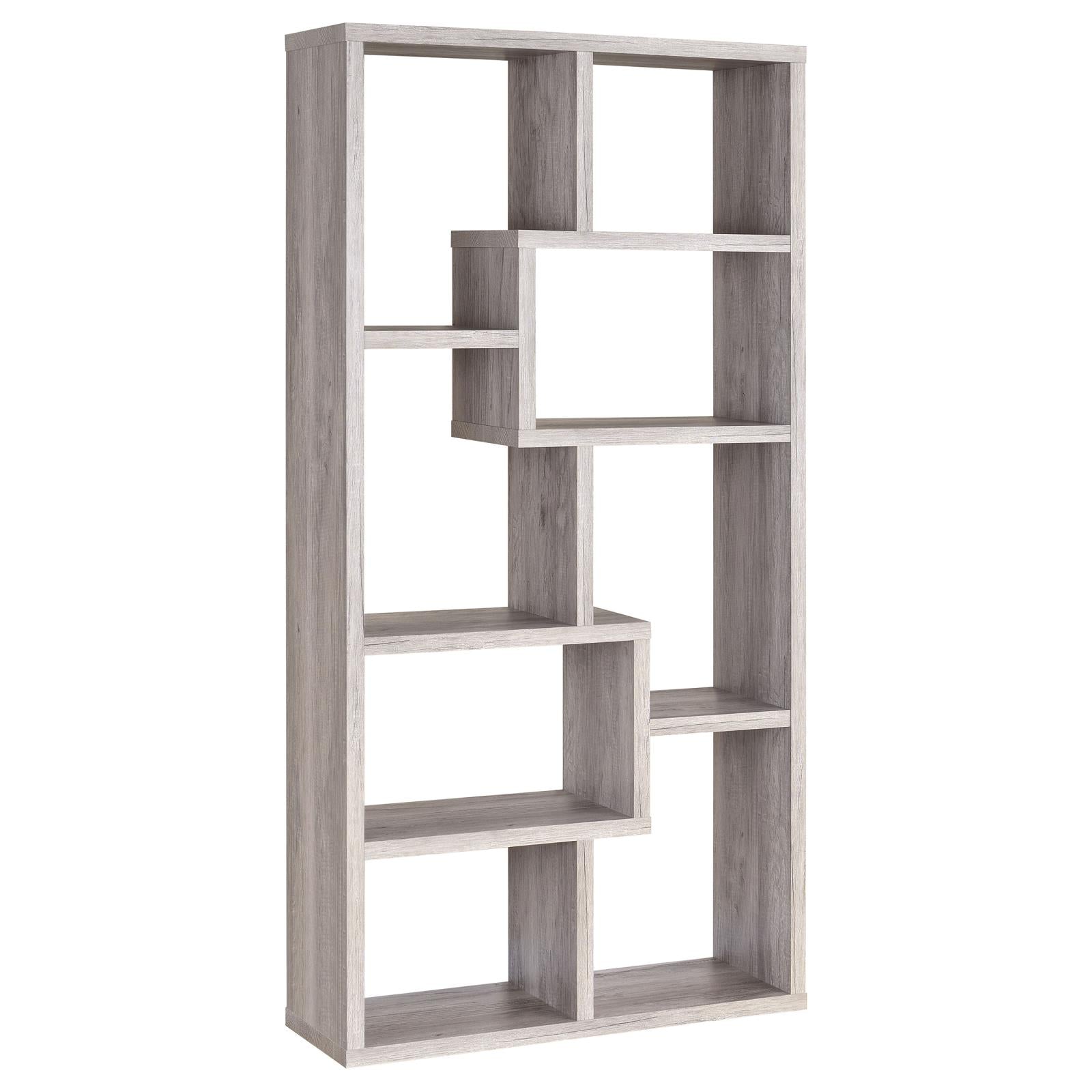 Theo Gray Driftwood 10-Shelf Bookcase - 801137 - Bien Home Furniture & Electronics