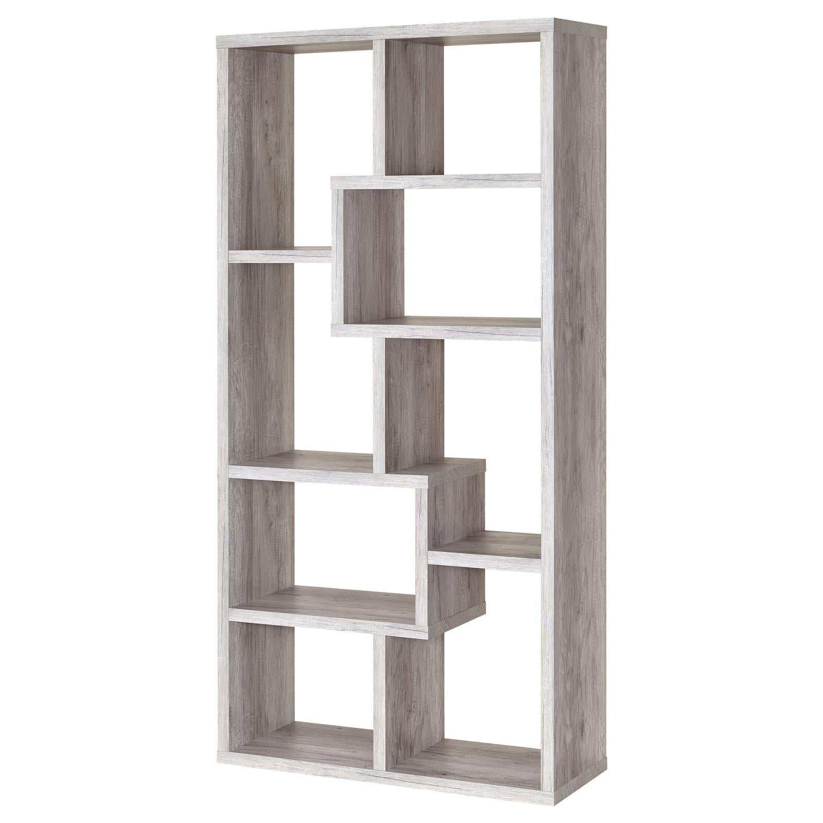 Theo Gray Driftwood 10-Shelf Bookcase - 801137 - Bien Home Furniture & Electronics