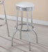 Theodore White/Chrome Upholstered Top Bar Stools, Set of 2 - 2299W - Bien Home Furniture & Electronics