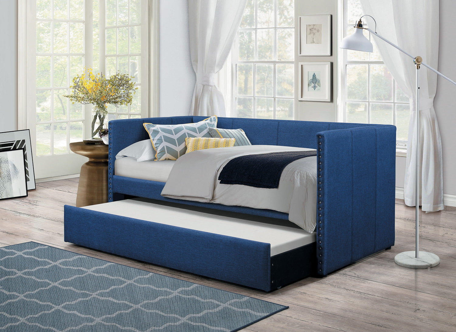 Therese Blue Daybed with Trundle - SET | 4969BU-A | 4969BU-B - Bien Home Furniture & Electronics