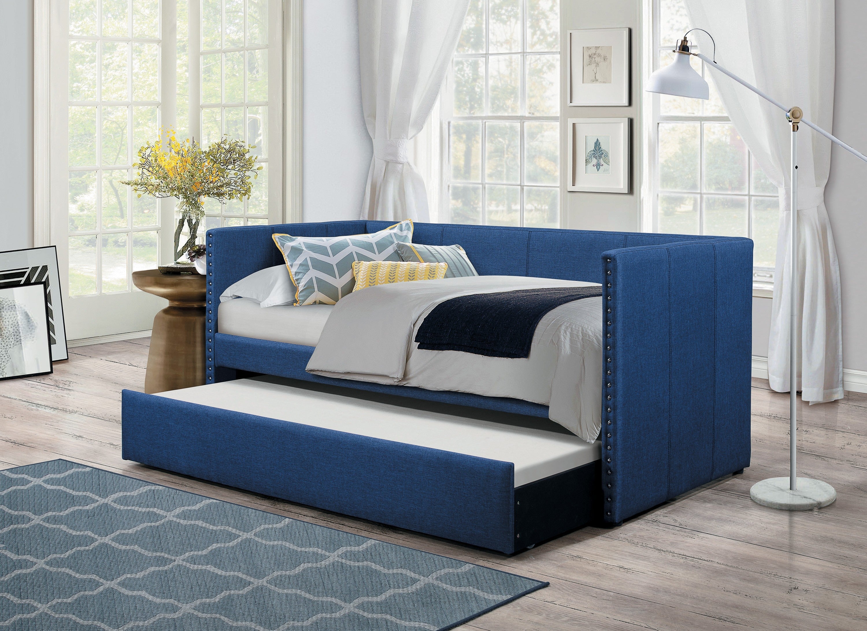Therese Blue Daybed with Trundle - SET | 4969BU-A | 4969BU-B - Bien Home Furniture & Electronics