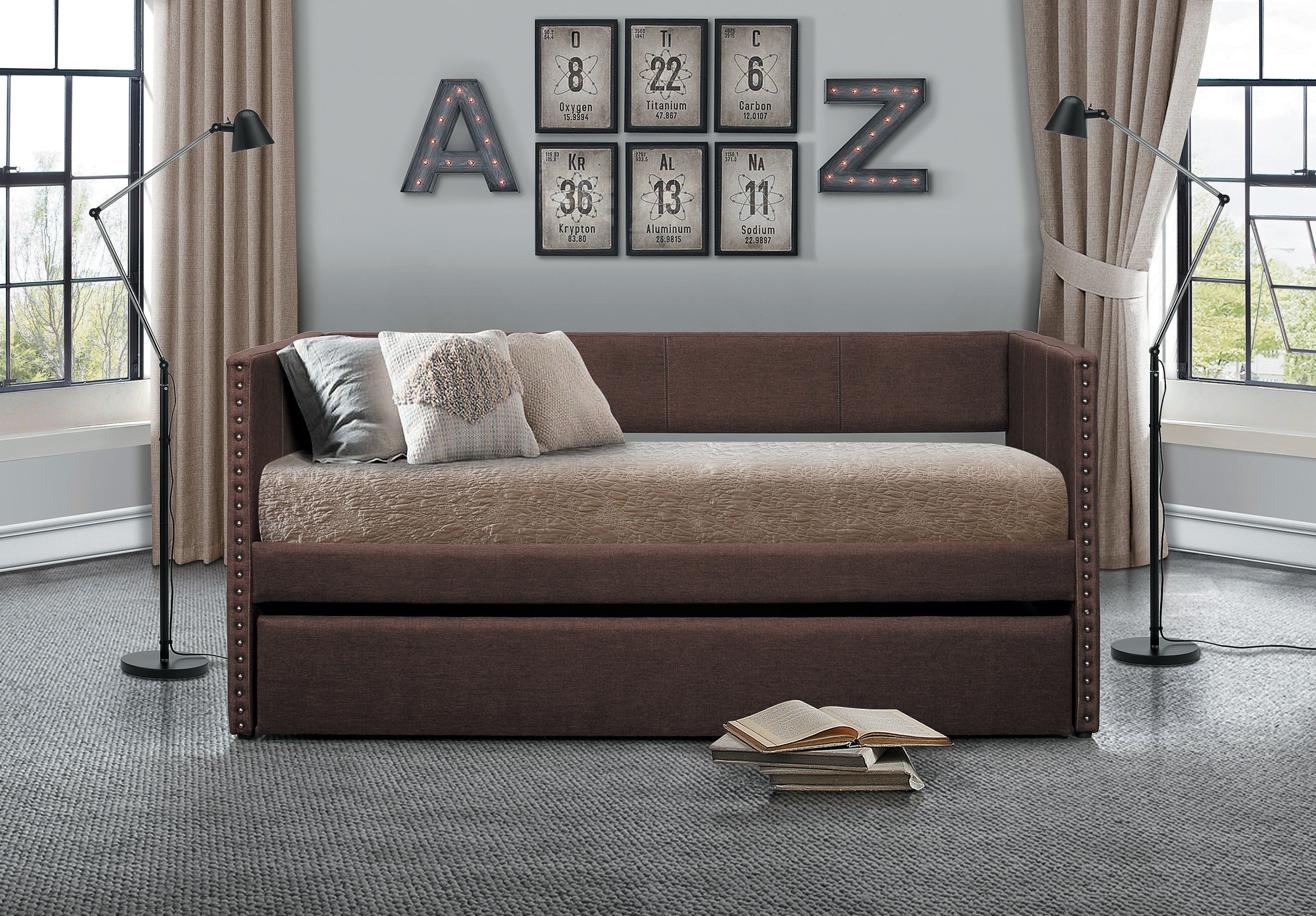 Therese Chocolate Daybed with Trundle - SET | 4969CH-A | 4969CH-B - Bien Home Furniture & Electronics
