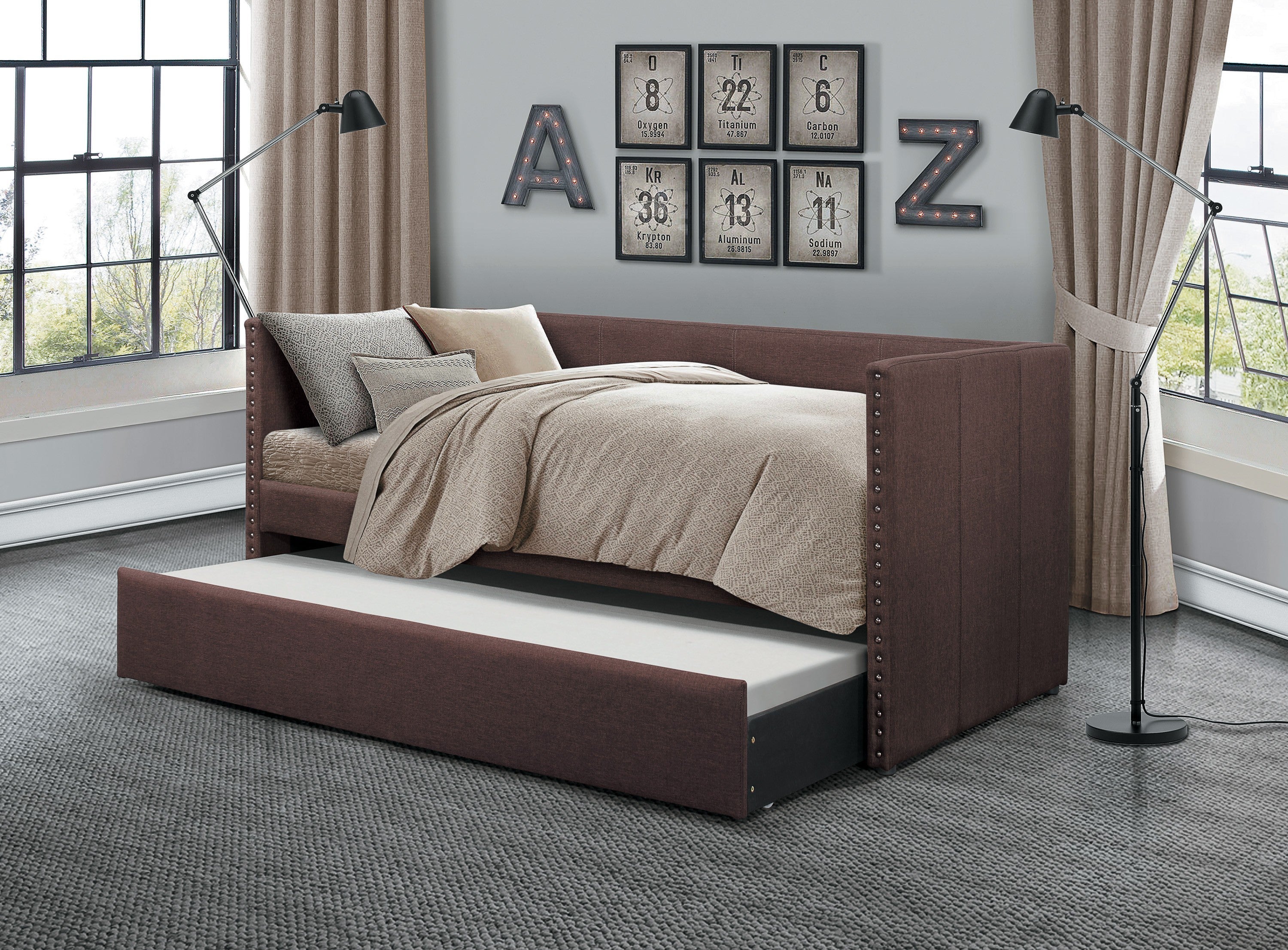 Therese Chocolate Daybed with Trundle - SET | 4969CH-A | 4969CH-B - Bien Home Furniture & Electronics