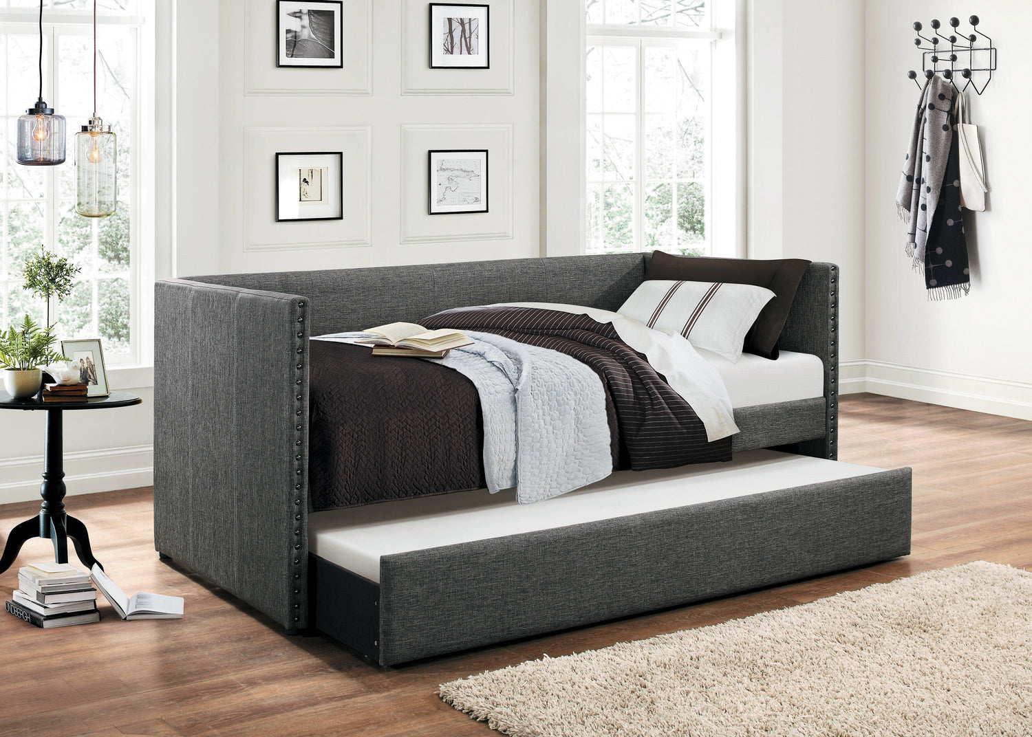Therese Gray Daybed with Trundle - SET | 4969GY-A | 4969GY-B - Bien Home Furniture & Electronics