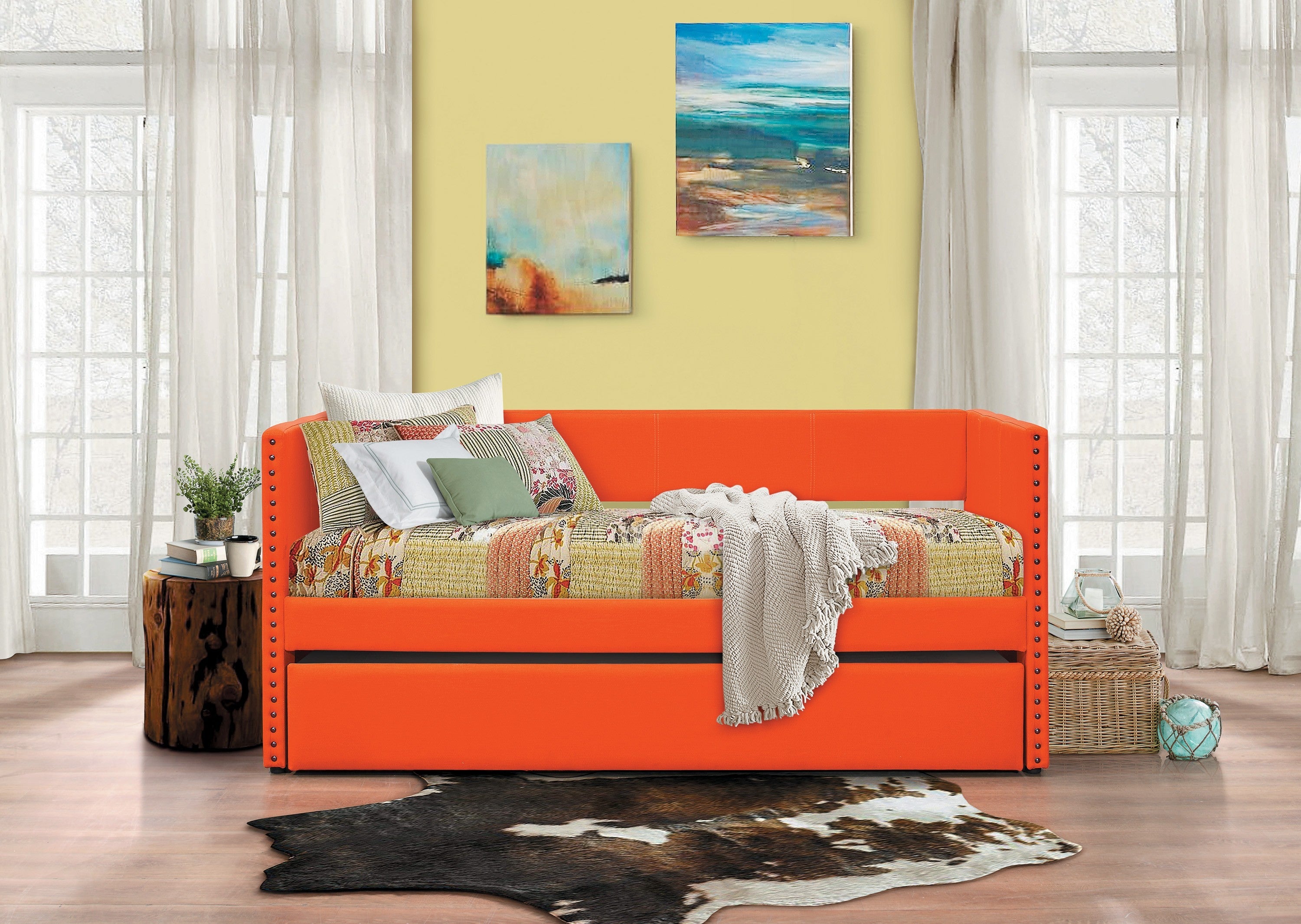 Therese Orange Daybed with Trundle - SET | 4969RN-A | 4969RN-B - Bien Home Furniture &amp; Electronics