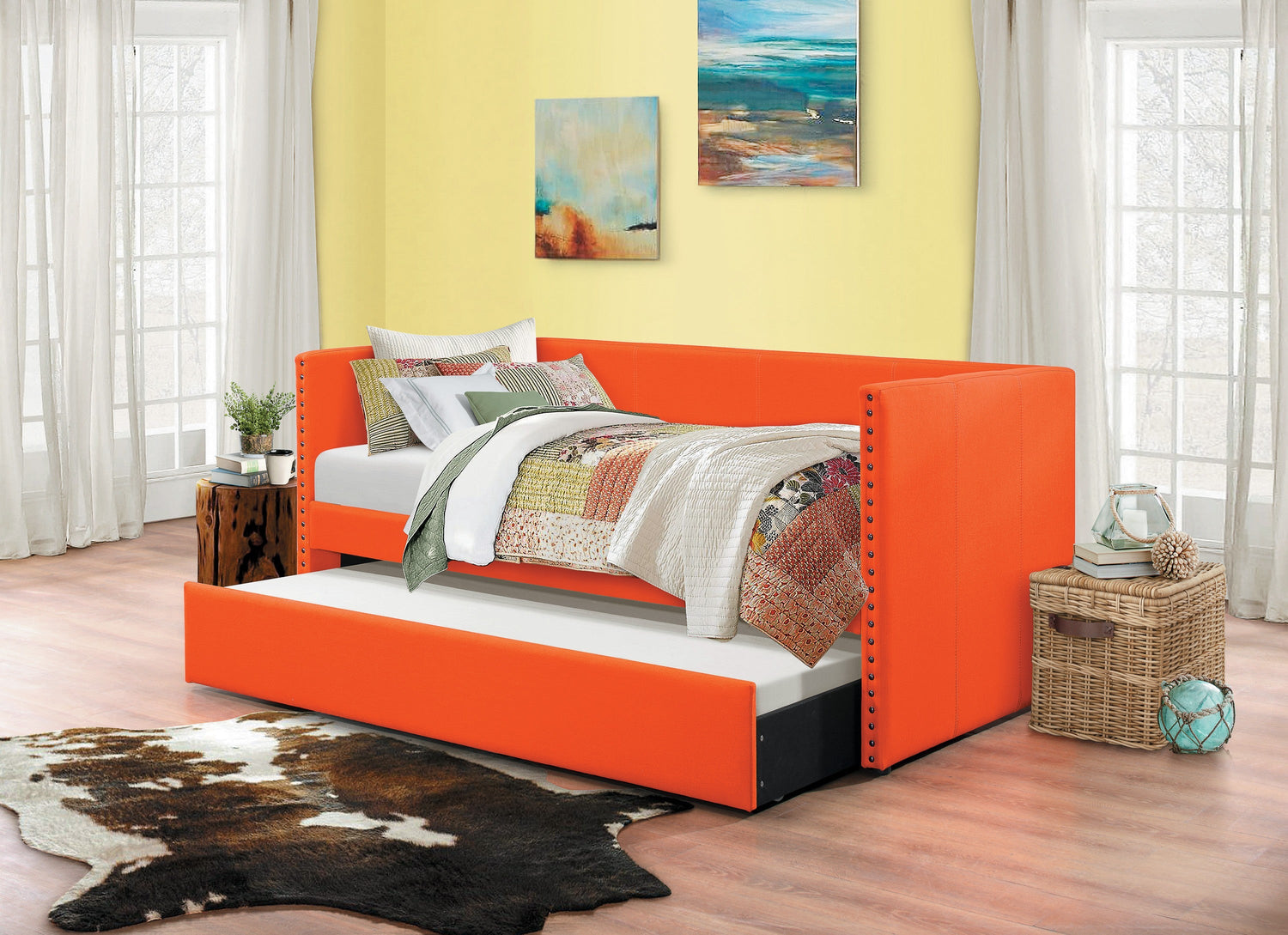 Therese Orange Daybed with Trundle - SET | 4969RN-A | 4969RN-B - Bien Home Furniture & Electronics