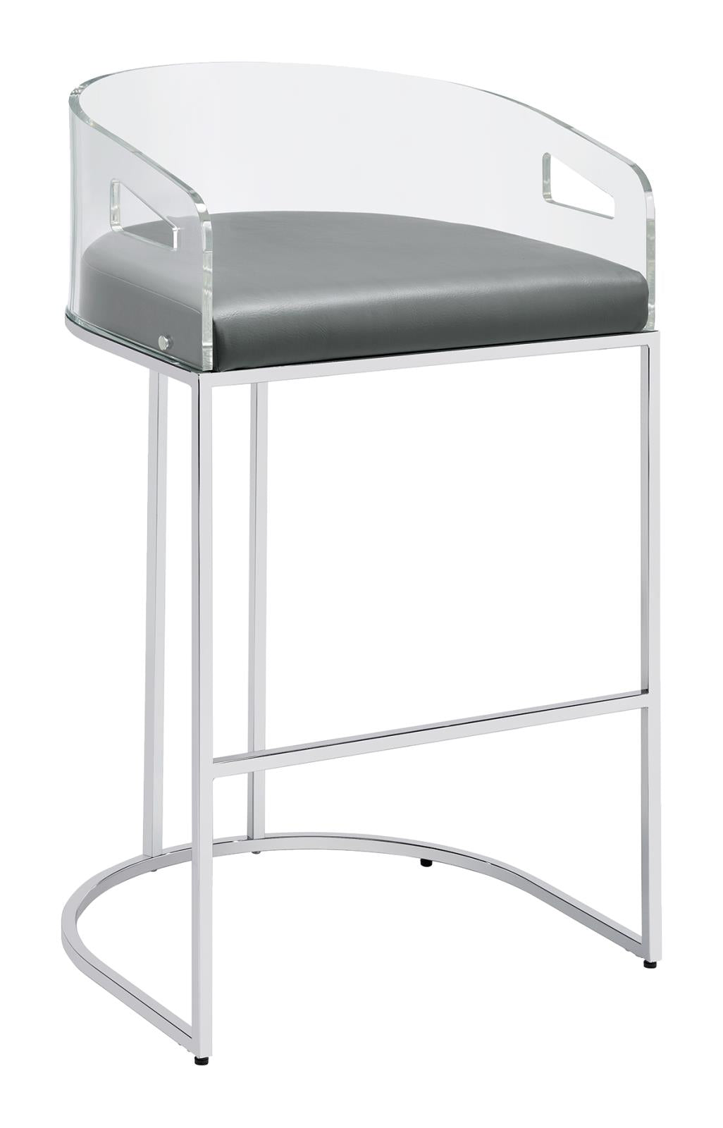 Thermosolis Gray/Chrome Acrylic Back Bar Stools, Set of 2 - 183406 - Bien Home Furniture & Electronics