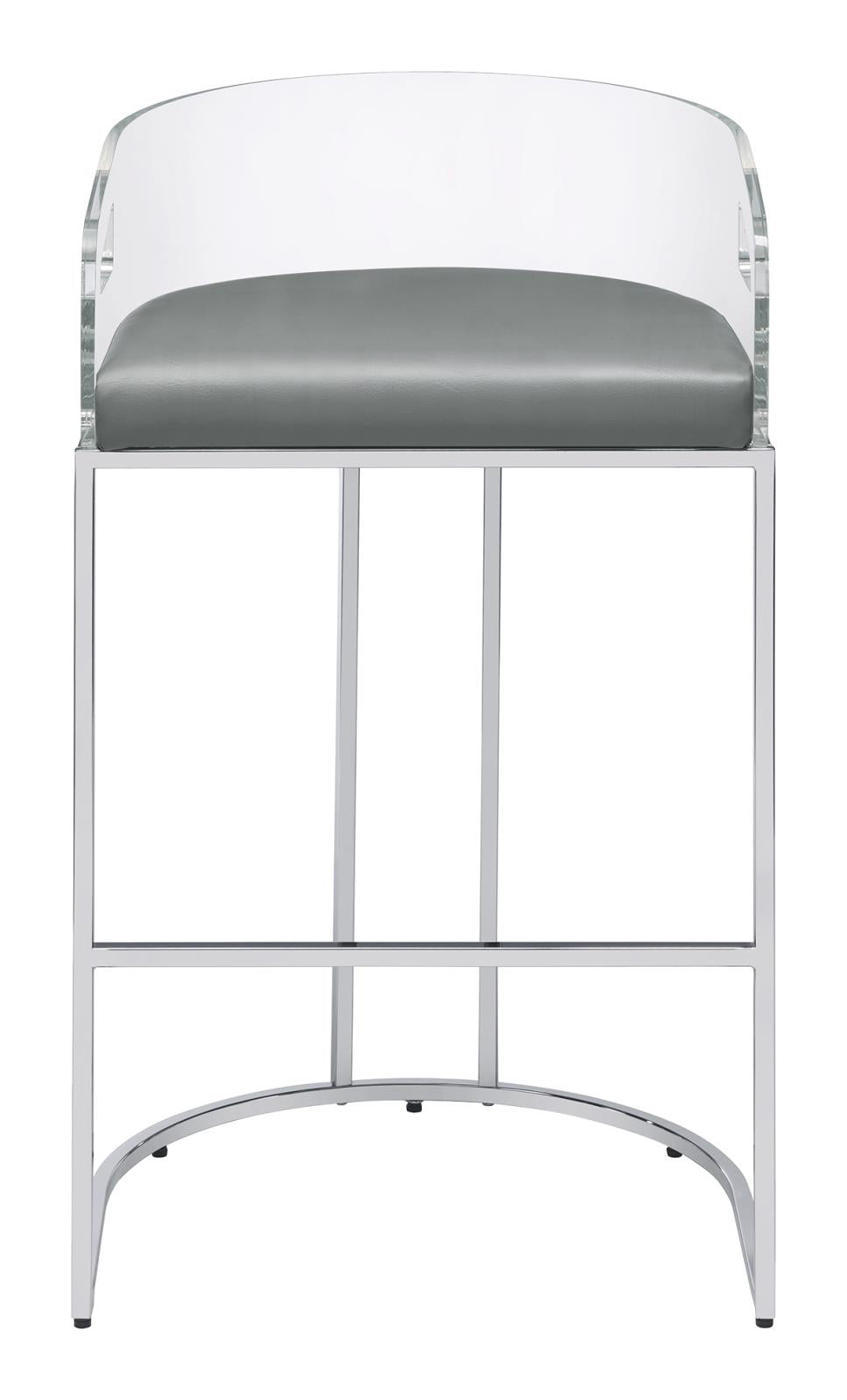 Thermosolis Gray/Chrome Acrylic Back Bar Stools, Set of 2 - 183406 - Bien Home Furniture & Electronics
