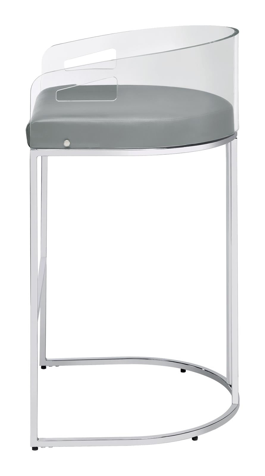 Thermosolis Gray/Chrome Acrylic Back Bar Stools, Set of 2 - 183406 - Bien Home Furniture & Electronics