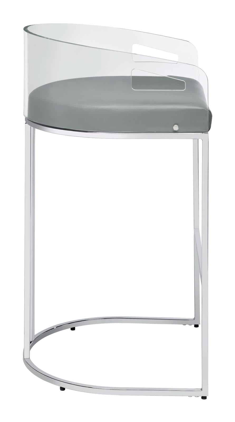 Thermosolis Gray/Chrome Acrylic Back Bar Stools, Set of 2 - 183406 - Bien Home Furniture & Electronics