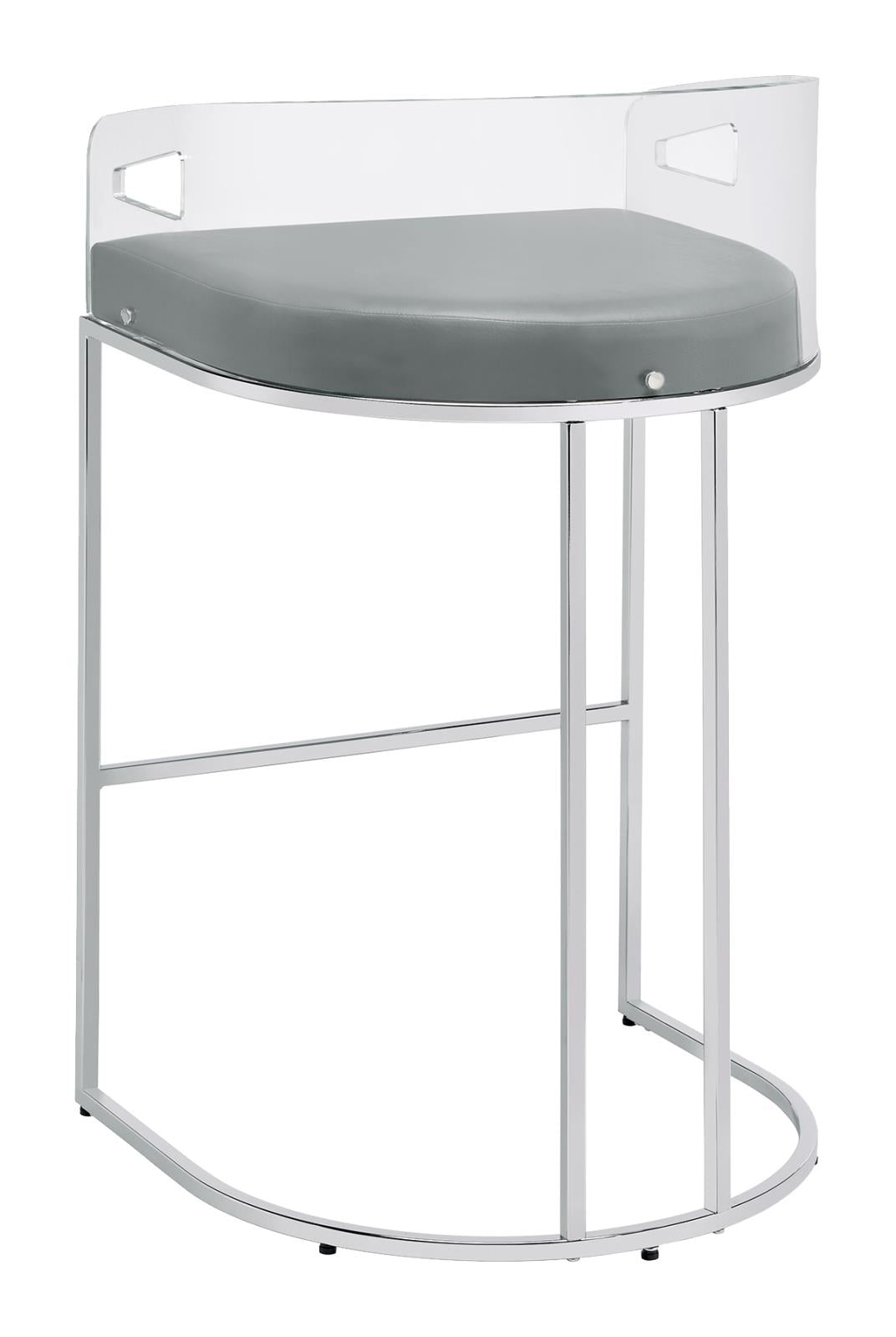 Thermosolis Gray/Chrome Acrylic Back Bar Stools, Set of 2 - 183406 - Bien Home Furniture & Electronics