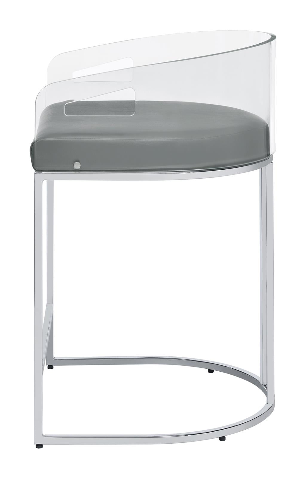 Thermosolis Gray/Chrome Acrylic Back Counter Height Stools, Set of 2 - 183405 - Bien Home Furniture & Electronics