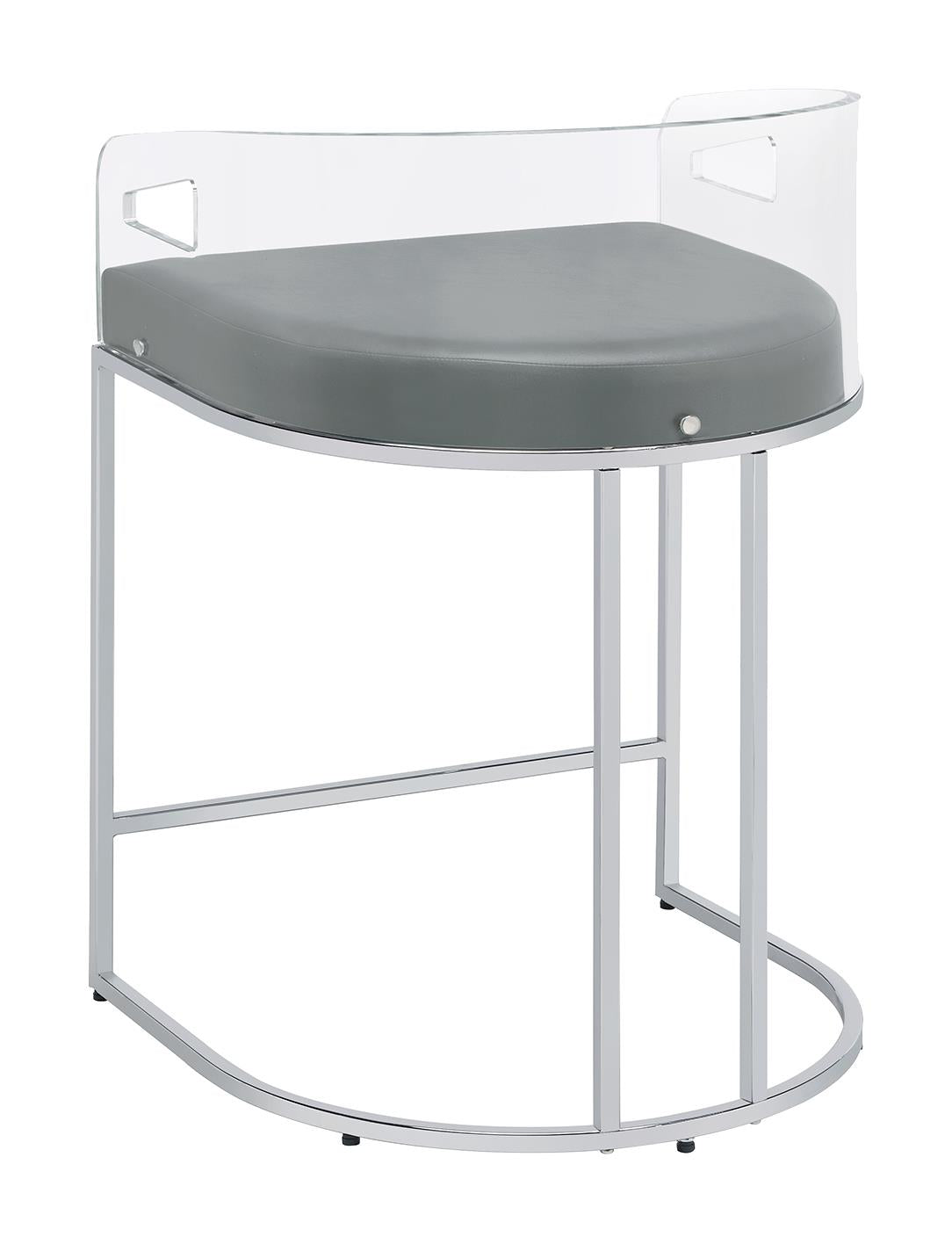Thermosolis Gray/Chrome Acrylic Back Counter Height Stools, Set of 2 - 183405 - Bien Home Furniture & Electronics
