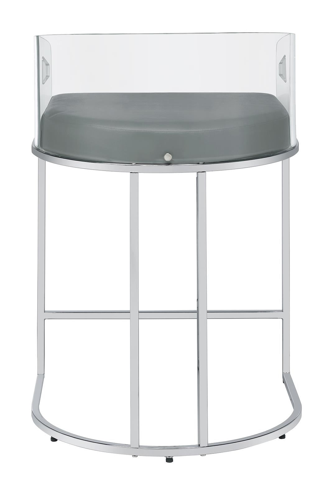 Thermosolis Gray/Chrome Acrylic Back Counter Height Stools, Set of 2 - 183405 - Bien Home Furniture & Electronics