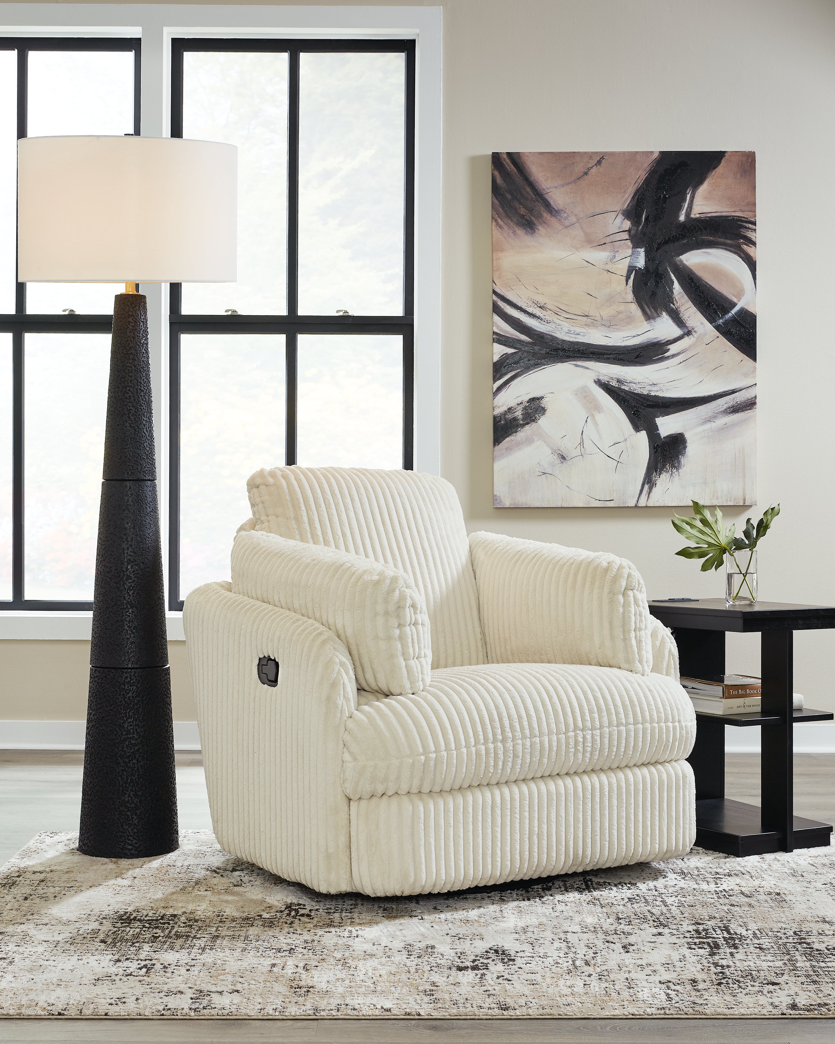 Tie-Breaker Ivory Swivel Glider Recliner - 9490261 - Bien Home Furniture &amp; Electronics