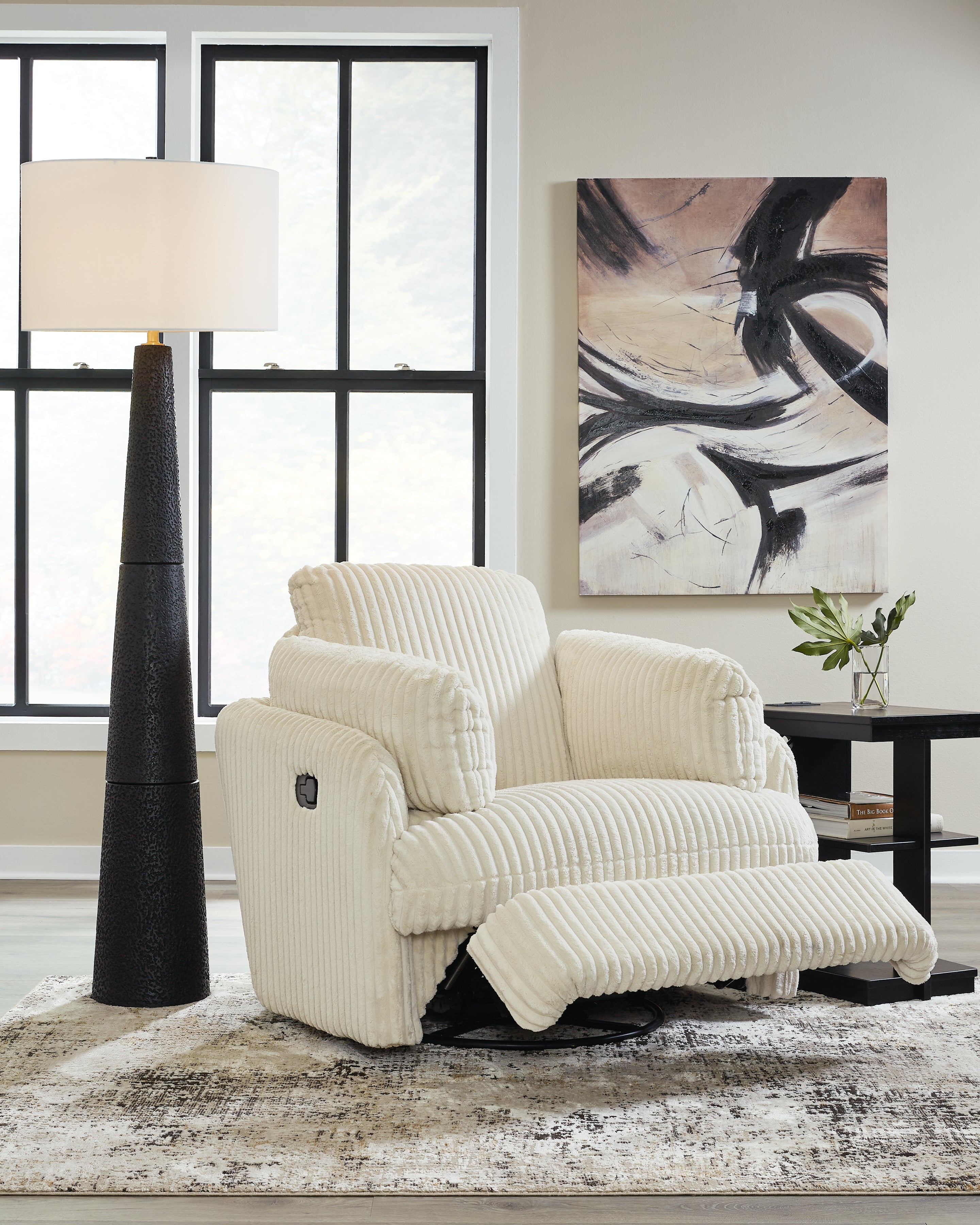 Tie-Breaker Ivory Swivel Glider Recliner - 9490261 - Bien Home Furniture &amp; Electronics